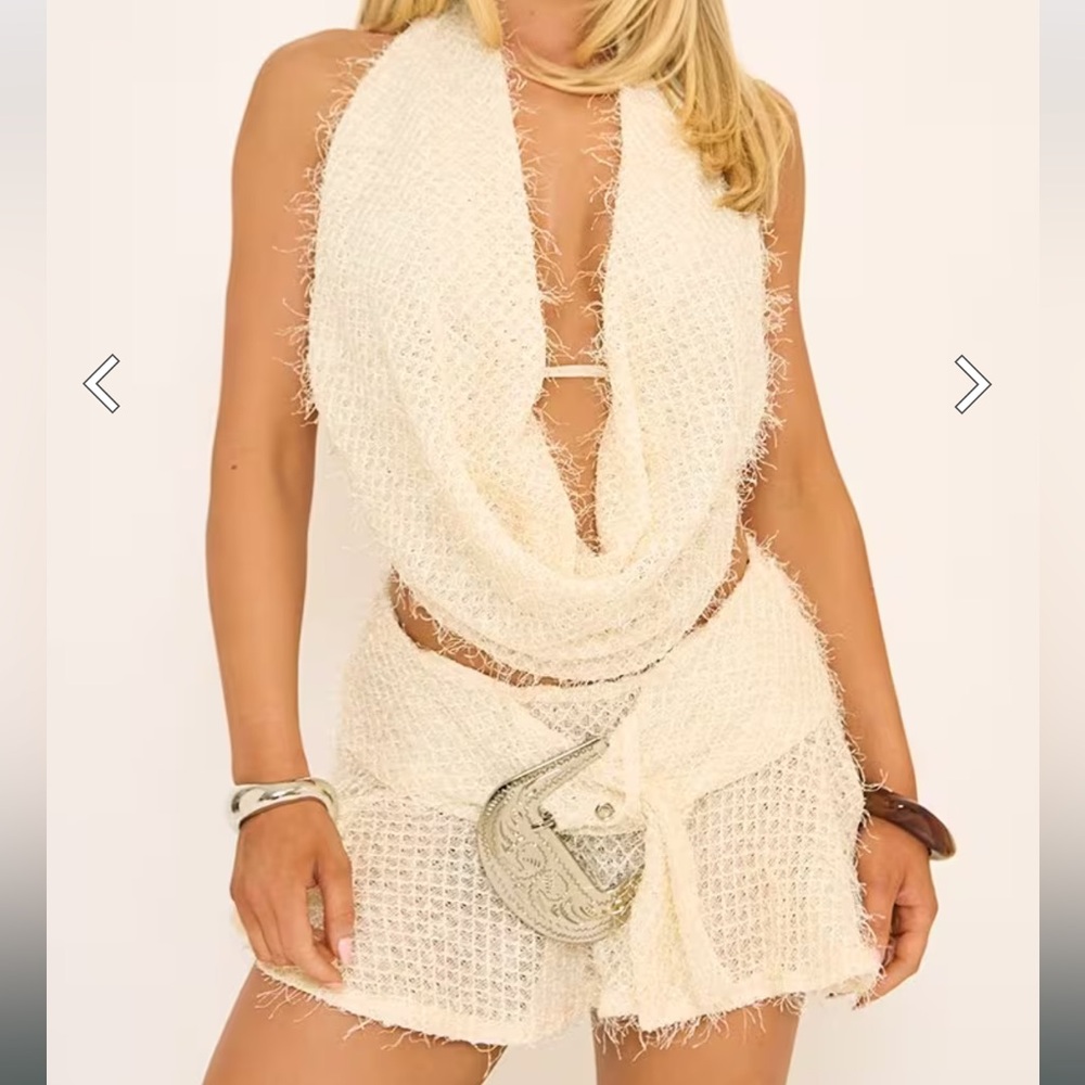 Ego Official cream mini skirt set (willing to sell separately)